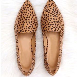 Cheetah print loafer flats, size 10